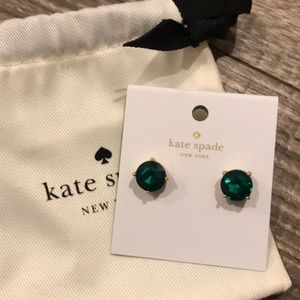 Kate Spade emerald stud earrings. NWT.
